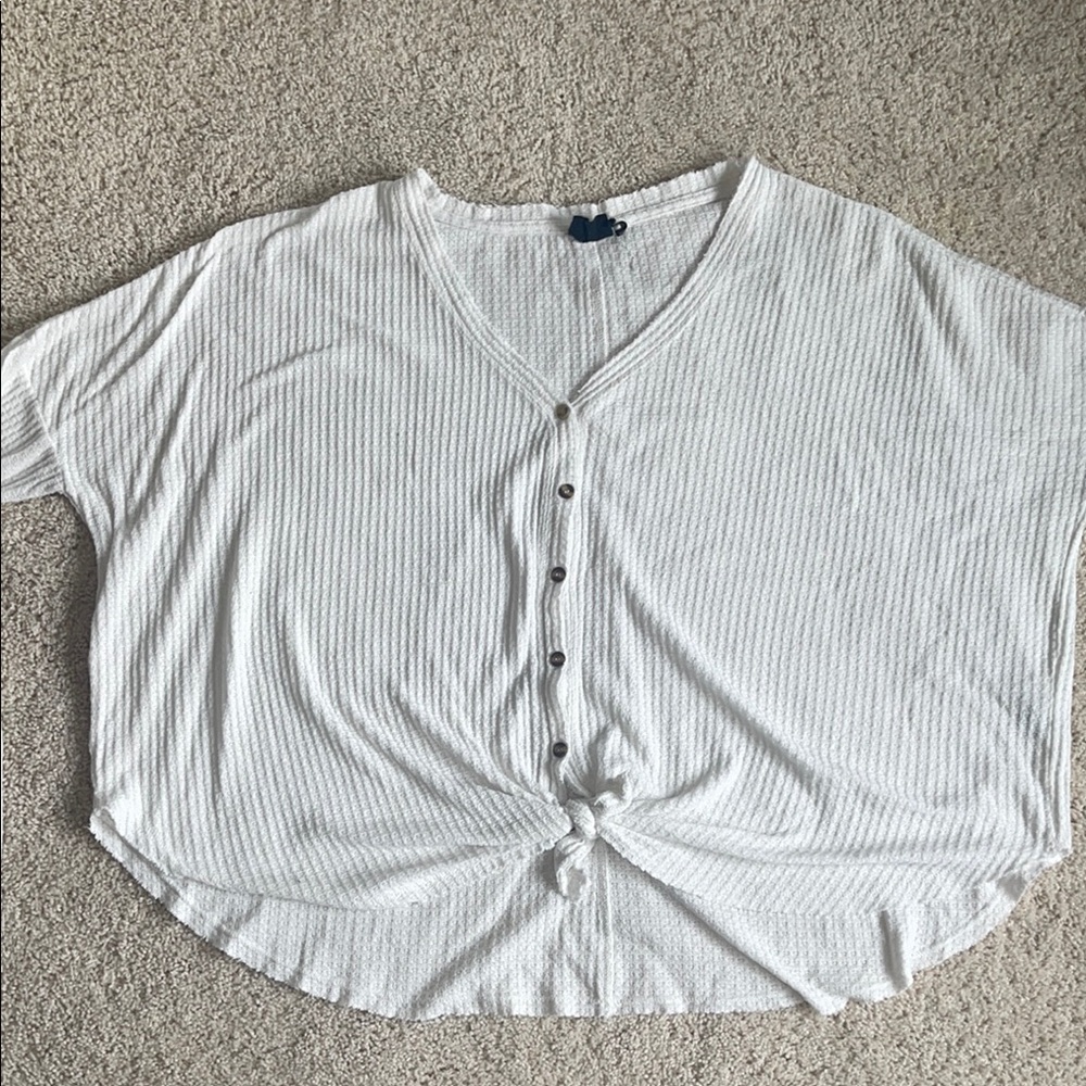 Out from Under (Urban Outfitters) White Tie Sweater